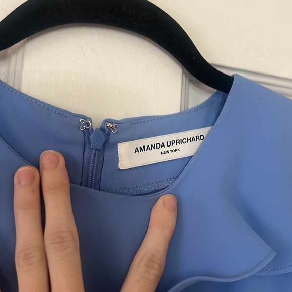 Amanda Uprichard blue Dress (S,XS) with ruffle sleeves - Picture 2 of 5